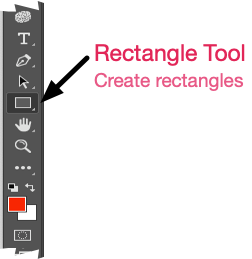 Photoshop menu, create a rectangle.