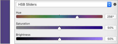 In this example we reduce the saturation and brightness to 50% with the same hue of 256˚