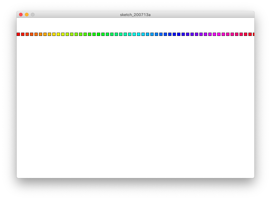 Rainbow of squares across page