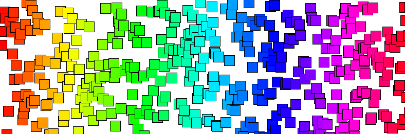 Create a spectrum of coloured squares in Processing (part 1)