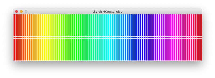 100 coloured rectangles