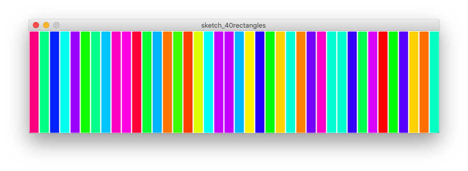 40 randomly coloured rectangles