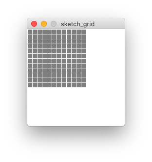 Regular grid, 12 by 12 grid of rectangles, all coloured grey, with white stroke.