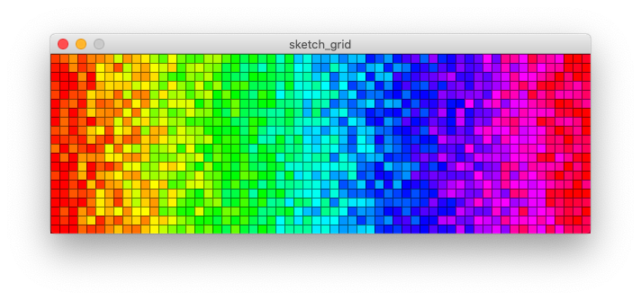 Create a coloured grid in Processing