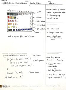 Critical Thinking Sheet of the value blocks activity