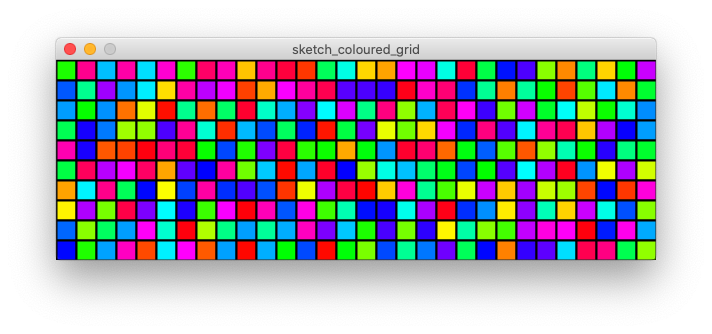 Coloured grid of random colours