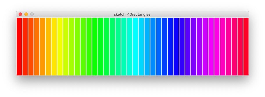 40 spectrum coloured rectangles