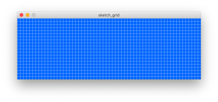 A regular grid of blue rectangles.